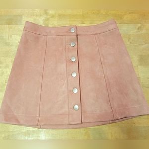 Forever 21 Faux Suede Pink Mini Skirt